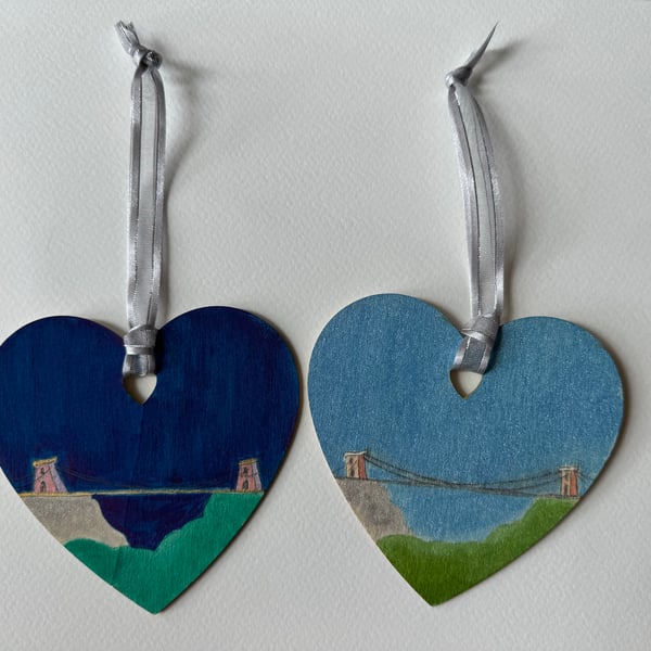 Clifton Suspension Bridge Day and Night Watercolours Pair