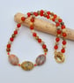 Crazy Lace Agate & Carnelian Necklace, Birthday, Anniversary, Gifts For Her