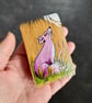 Hand Painted Reclaimed Mini Whisky Barrel Stave - Moongazing Fox