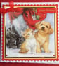 Happy Christmas Card Santa Cat and Dog Presents Gifts 3D Luxury Handmade - Image 1