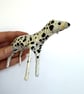 Wonky Paper Dalmatian Ornament, Handmade Animal Book Sculpture Art, Cute Dog Pet