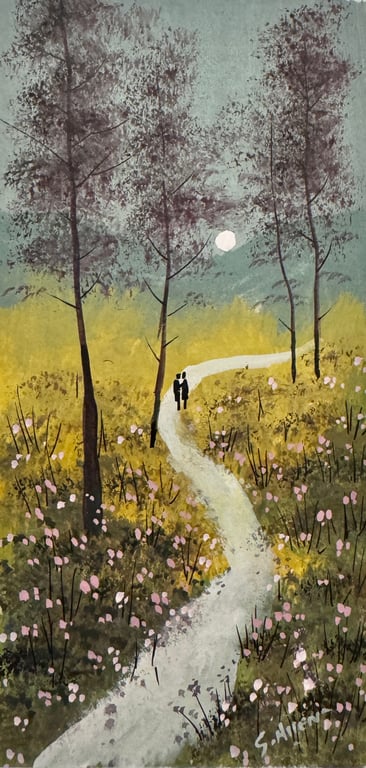 Original  watercolour Painting ‘ Woodland Stroll ‘ by Stephen Allen 