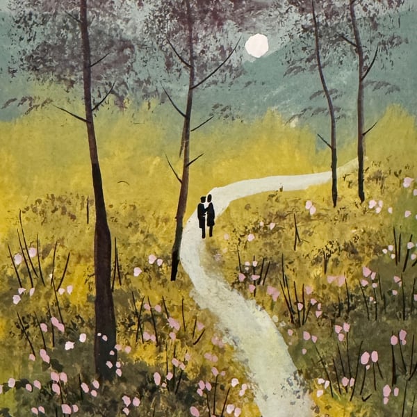 Original  watercolour Painting ‘ Woodland Stroll ‘ by Stephen Allen 