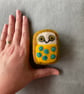 Polka dot tummy owl - orange melange - Image 2
