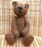 Handmade 8" Ginger Brown Teddy Bear knitted in 100% Wool