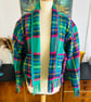 Vintage Handcrafted Tartan Wool Blanket Jacket One of a Kind Unique