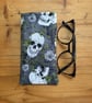 Skulls And Ivy Print Quilted Fabric Glasses Case  - Image 2