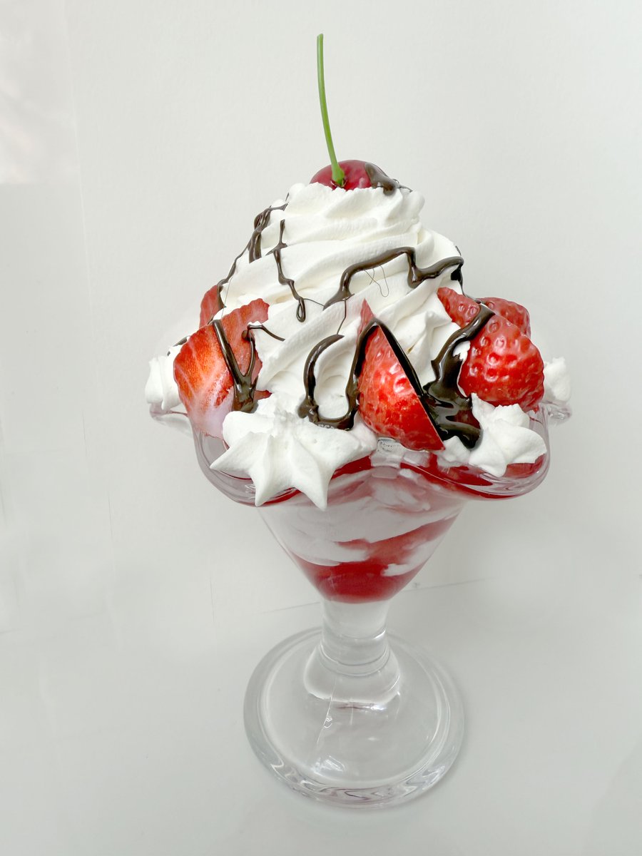 Strawberry Fake Sundae Food Props Kitchen Kitsch Highly Realistic Display