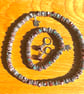 Handmade Matching Necklace, Bracelet & Earrings Set with Silver-Tone Accents
