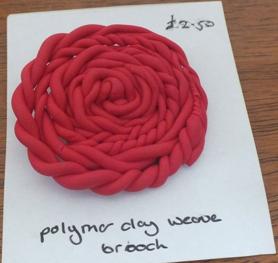 Polymer clay brooch