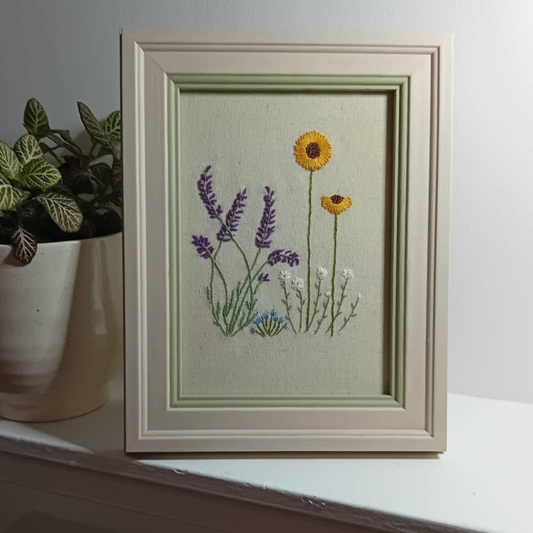 Hand Embroidered Framed Picture