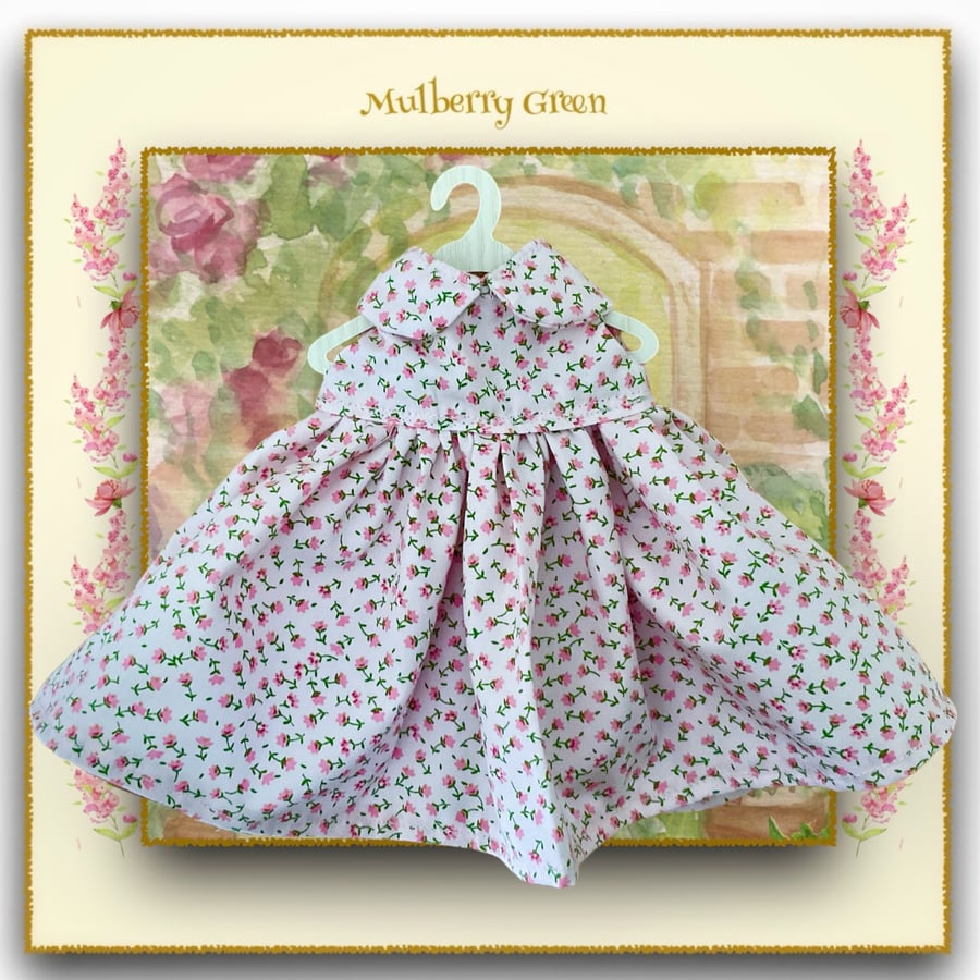 Pink Rosebuds Doll’s Dress