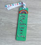 Bookmark, green, stripe design - Image 3