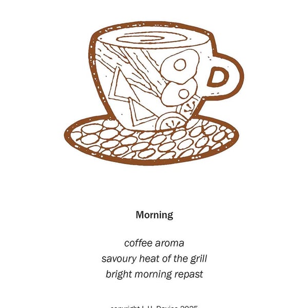 Haiku Poetry Mounted Art Print - 'Morning' Limited Edition