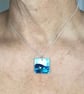 Enamel Pendant, sea pendant, ocean pendant, waves necklace, waves, enamel ,  - Image 4