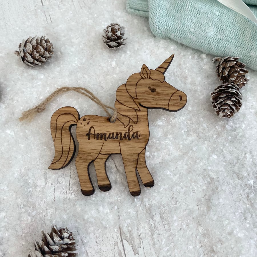 Luxury personalised Christmas Decoration - Unicorn Christmas Decoration