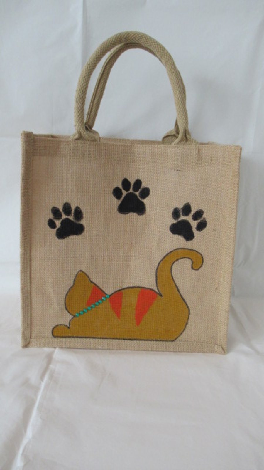 MARMALADE CAT JUTE TOTE BAG