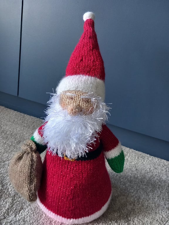 Hand Knitted Father Christmas - Decoration - Unique Gift