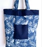 Blue and white tote bag  - Image 1