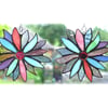 Reserved for Sian - 2 x Pastel Flower Stained Glass Suncatcher 