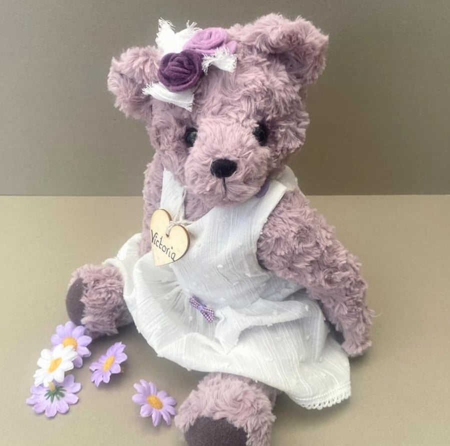 SOLD to TW Heirloom artist bear, one of a kind dressed collectable teddy bear  