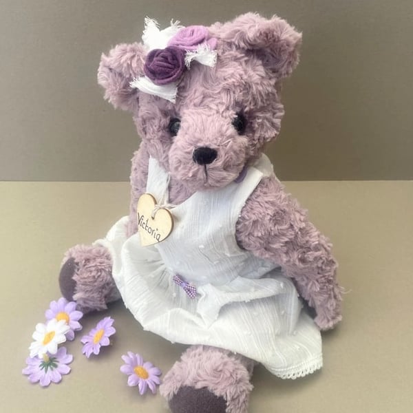 Heirloom artist bear, one of a kind dressed collectable teddy bear  