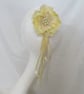 Vanilla Cream Regency Flower & Ribbons Fascinator Hair Clip Headpiece - Image 5