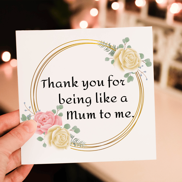 Being Like A Mum To Me Mother's Day Card, Mum Card, Foster Carer Card