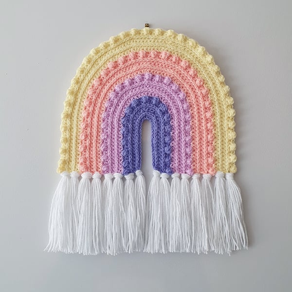 Crochet Rainbow Wall Hanging - Sunset