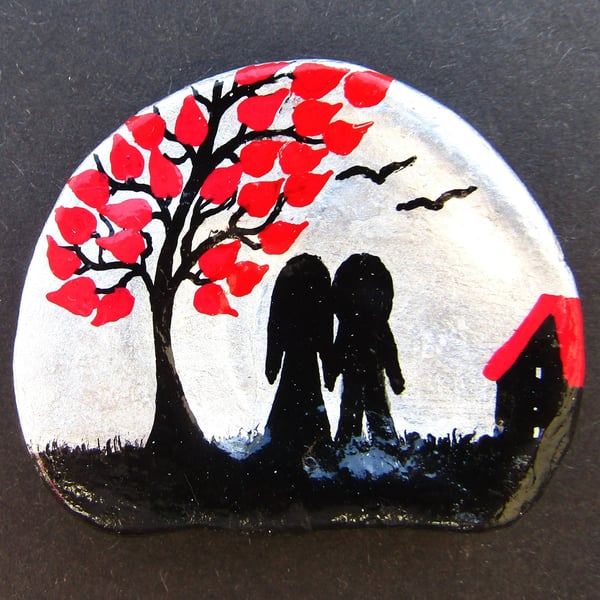 Painted Shell, Romantic Gift for Him, for Her, Love Art, Wedding Anniversary
