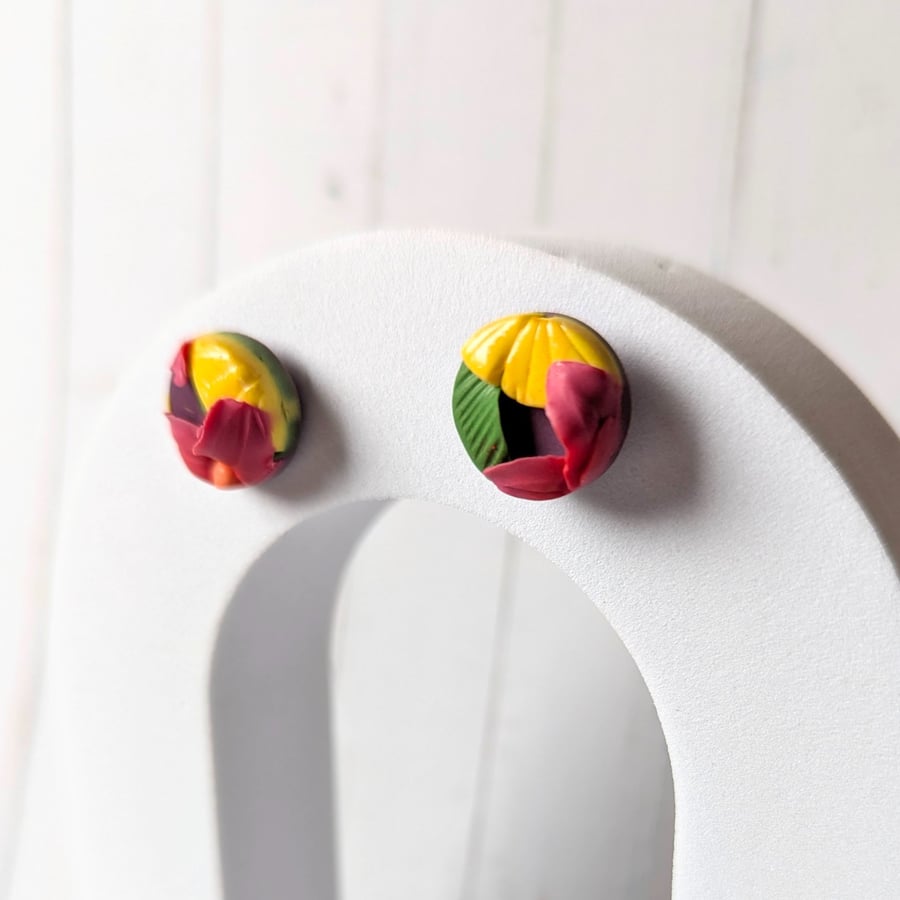 Tropical pineapple slice studs