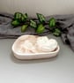 Blush Marbled Trinket Tray with White Rose Essential Oil Fragrance Stone