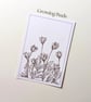 Original Unframed Sepia Ink Flower Painting A6 - Image 4