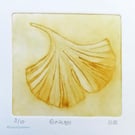 Gingko drypoint no.3 of 10 signs of spring small scale print