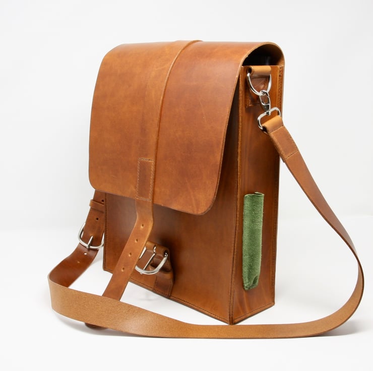 Italian leather messenger bag - Folksy