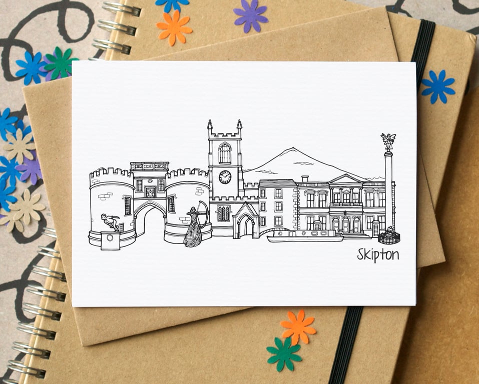 Skipton Skyline Greetings Card