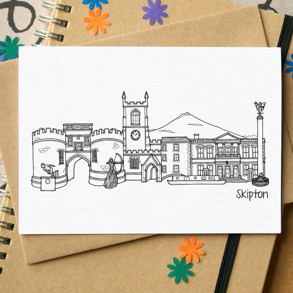Skipton Skyline Greetings Card