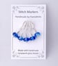 Lampwork Stitch Markers - Stained Glass Blues - Image 2
