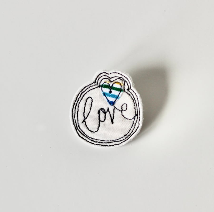 'Love 1' - Handmade Brooch