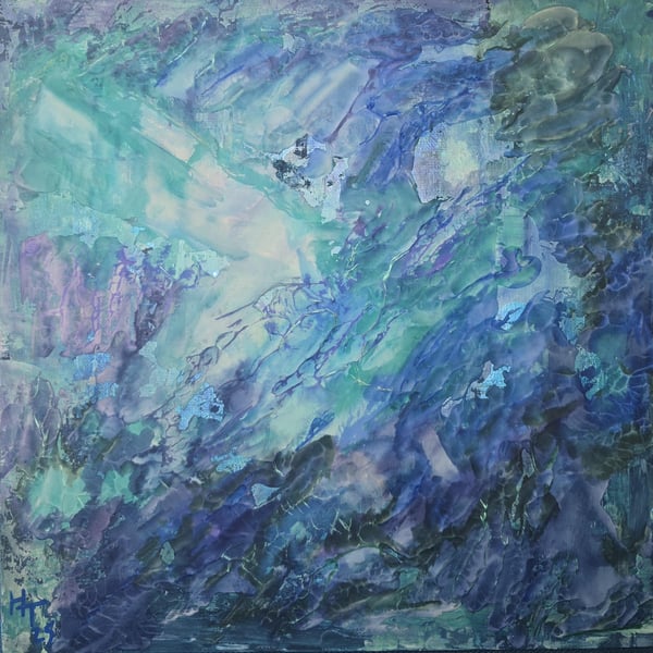 Lost at sea - original abstract acrylic emotional painting on canvas