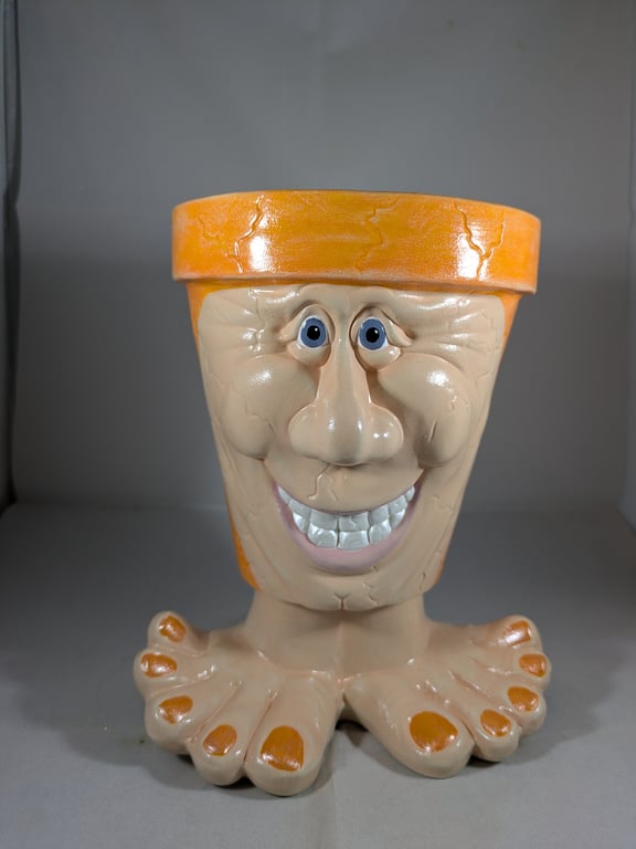 Orange Ceramic Novelty Garden Home Plant Flower Herb Pot Planter Container.