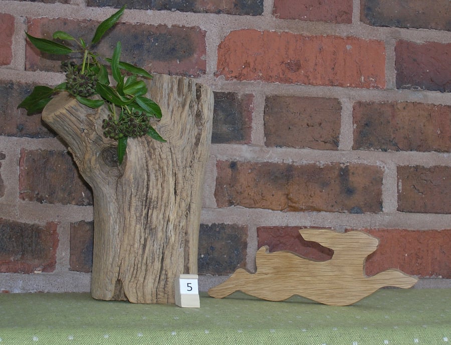Running Hare in Reclaimed Oak No. 5