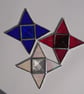 Stained glass four point star hanging copperfoil suncatcher - Image 9