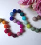 Felt Ball Garland, Rainbow Colours, Eclectic Bohemian Interiors - Image 3