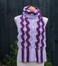 Crochet Stripey Scarf in Lilac and Purple - Image 2