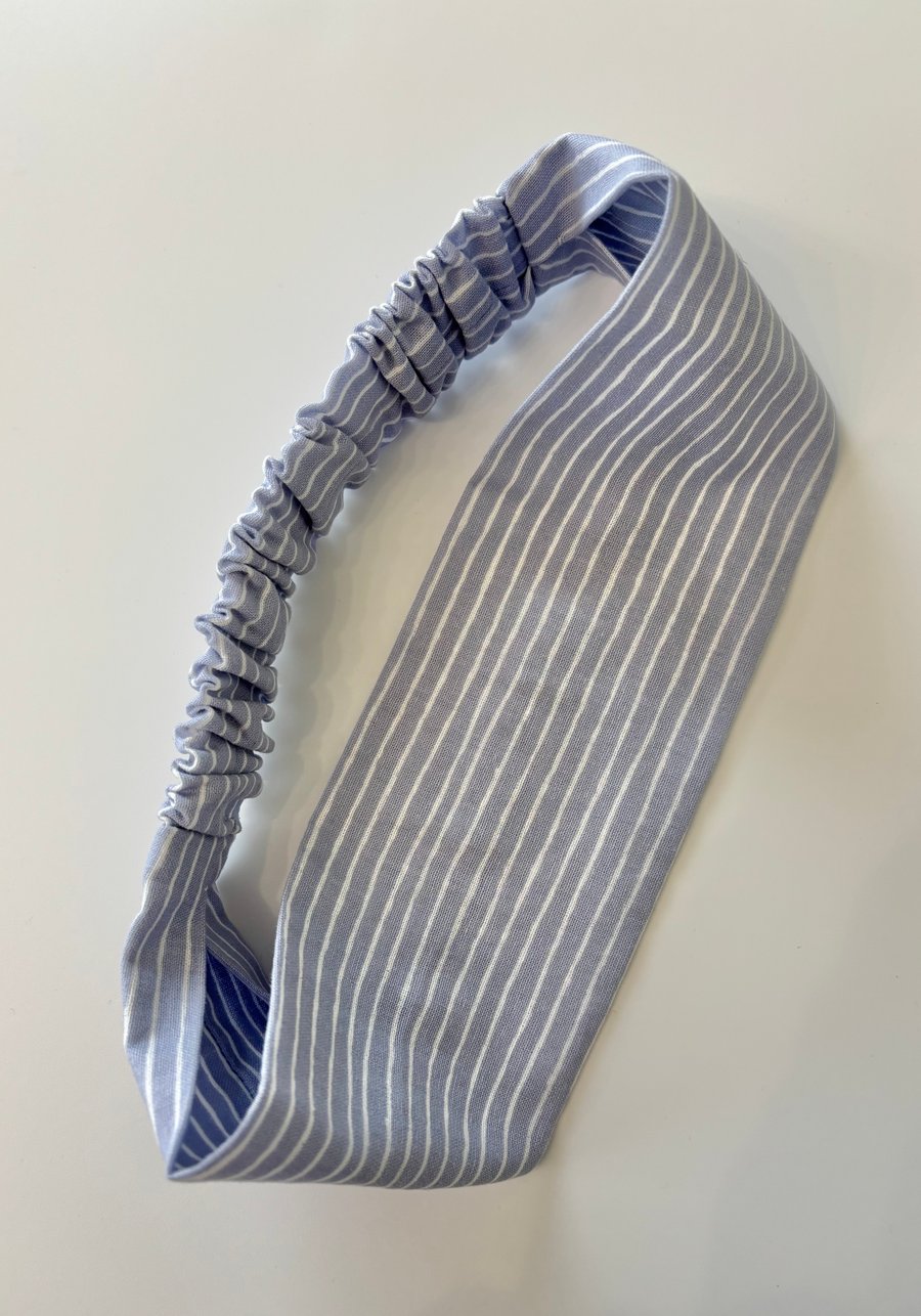 Cotton wide flat headband, elasticated cotton headband, yoga headband