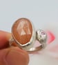 Rose Cut Peach Moonstone Slice Ring - Image 2