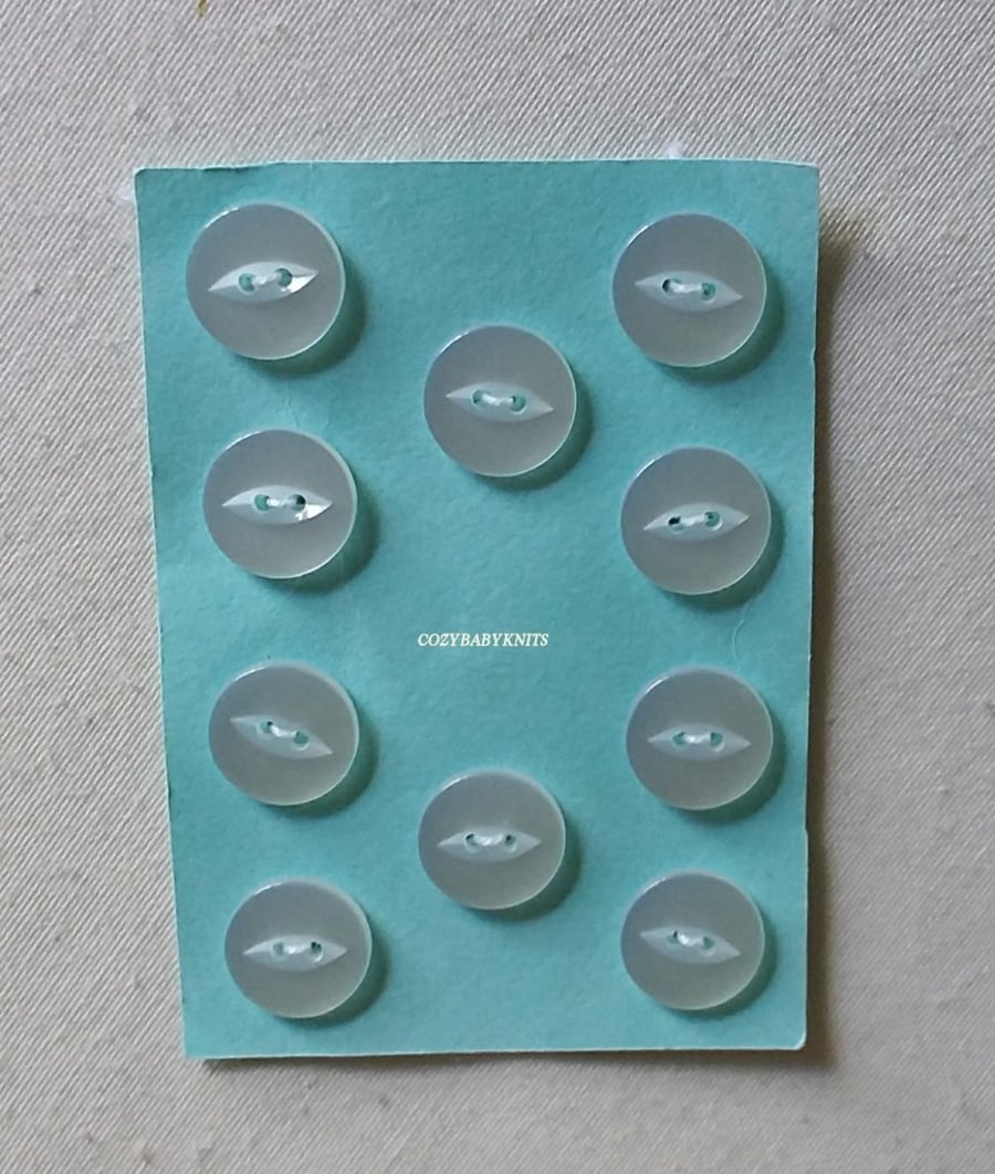 16MM CLEAR BUTTONS WITH TWO HOLES FOR ATTACHING 