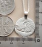 Cat Engraved Sterling Silver Coin Necklace - Image 4