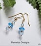 9k Solid Gold  Blue Topaz Earrings  - Image 1
